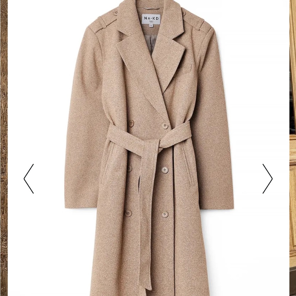 NWT NAKD Sustainable Herringbone Trenchcoat